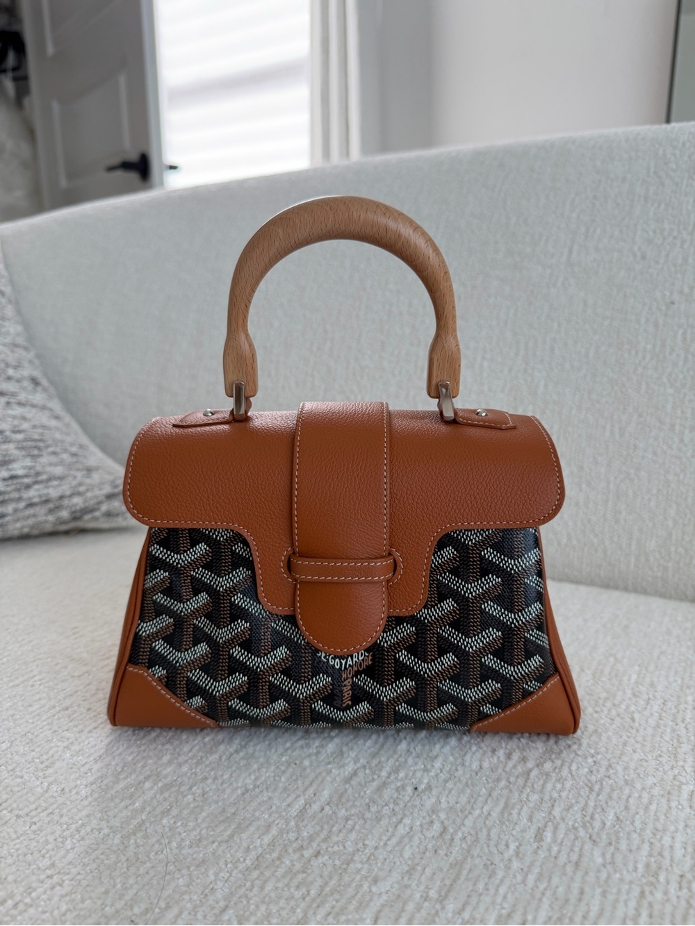 Goyard Brown & Black Patterned Top-Handle Satchel